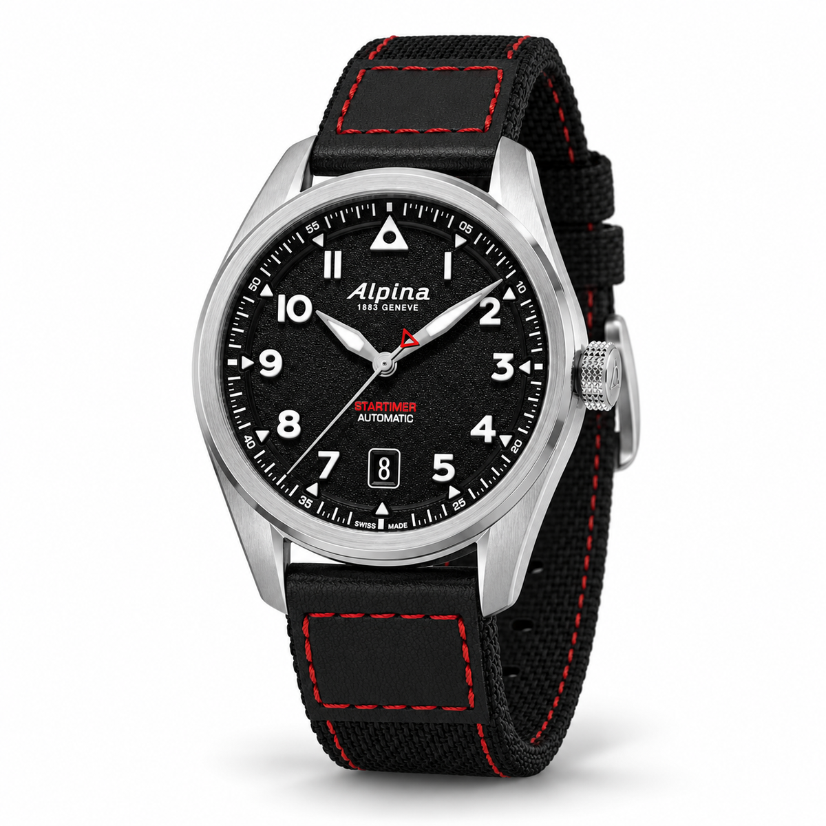 Alpina Startimer Pilot Automatic AL-525BW4S36 — vue de trois quarts
