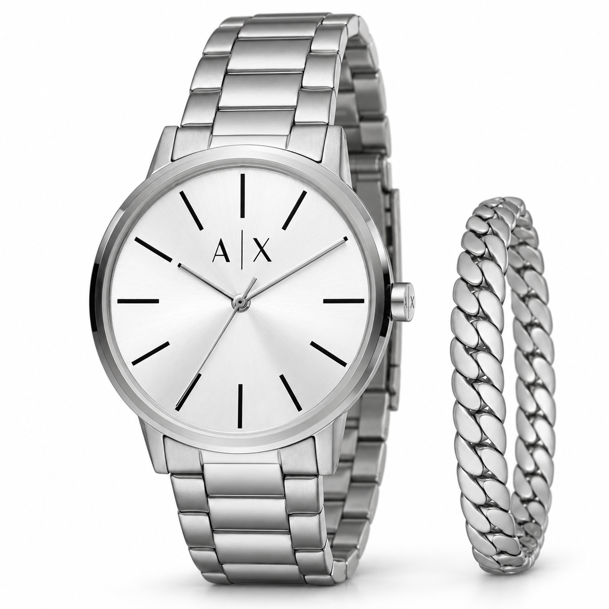 Armani Exchange | Cayde Coffret Montre Homme AX7138SET — vue trois-quarts