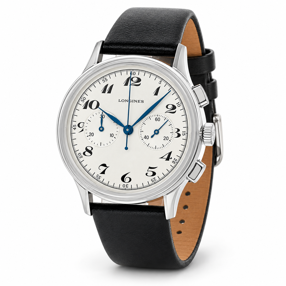 Longines Heritage Classic Chronograph 1946 L2.827.4.73.0 — vue trois quarts