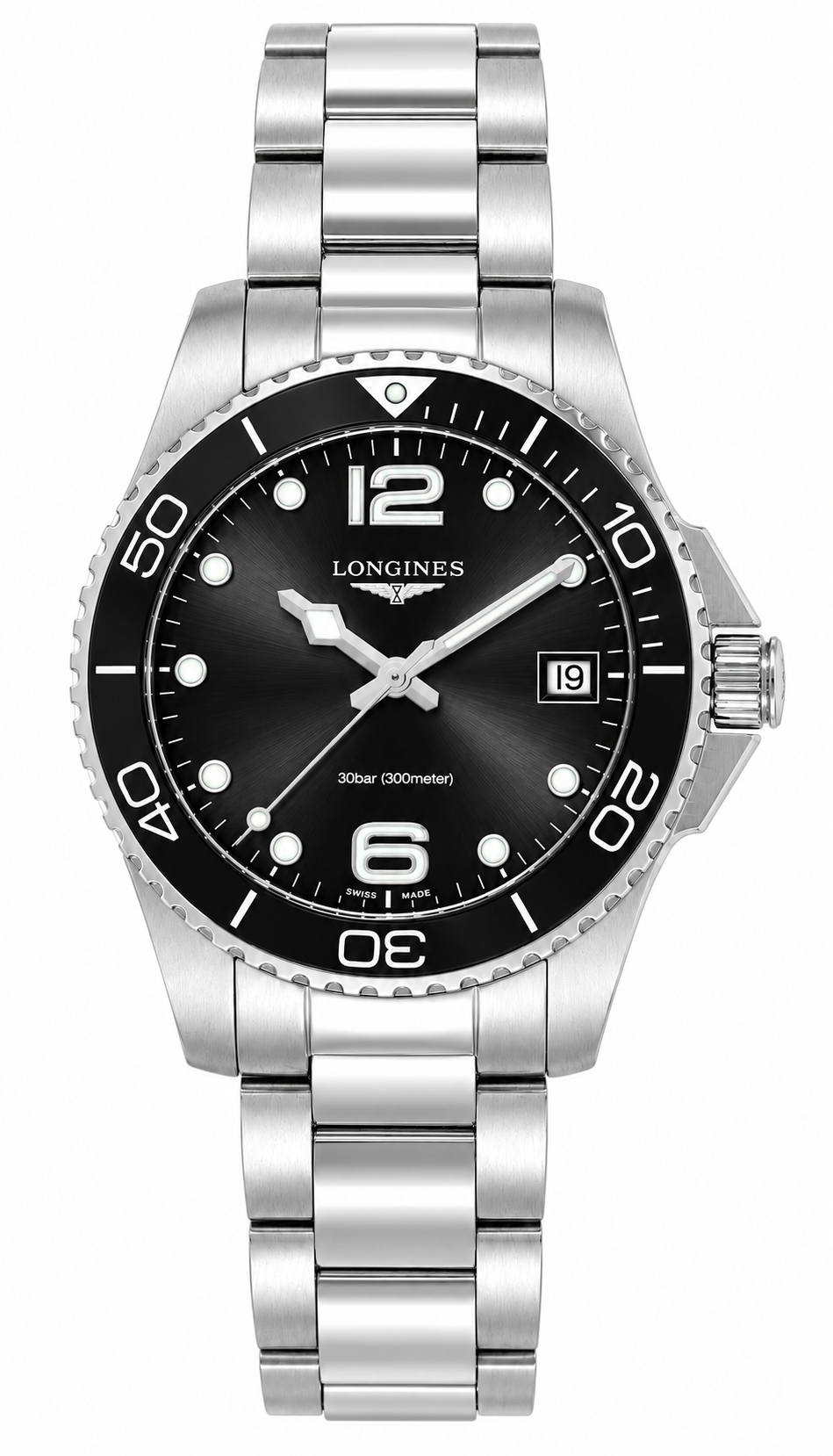 Longines HydroConquest Quartz L3.370.4.56.6 — vue de face