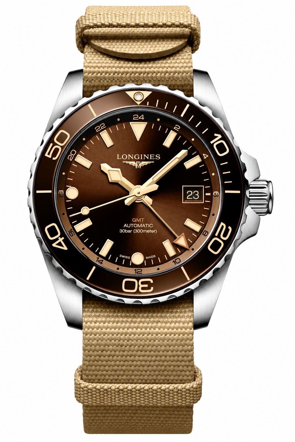 Longines HydroConquest GMT L3.790.4.66.2 — vue de face