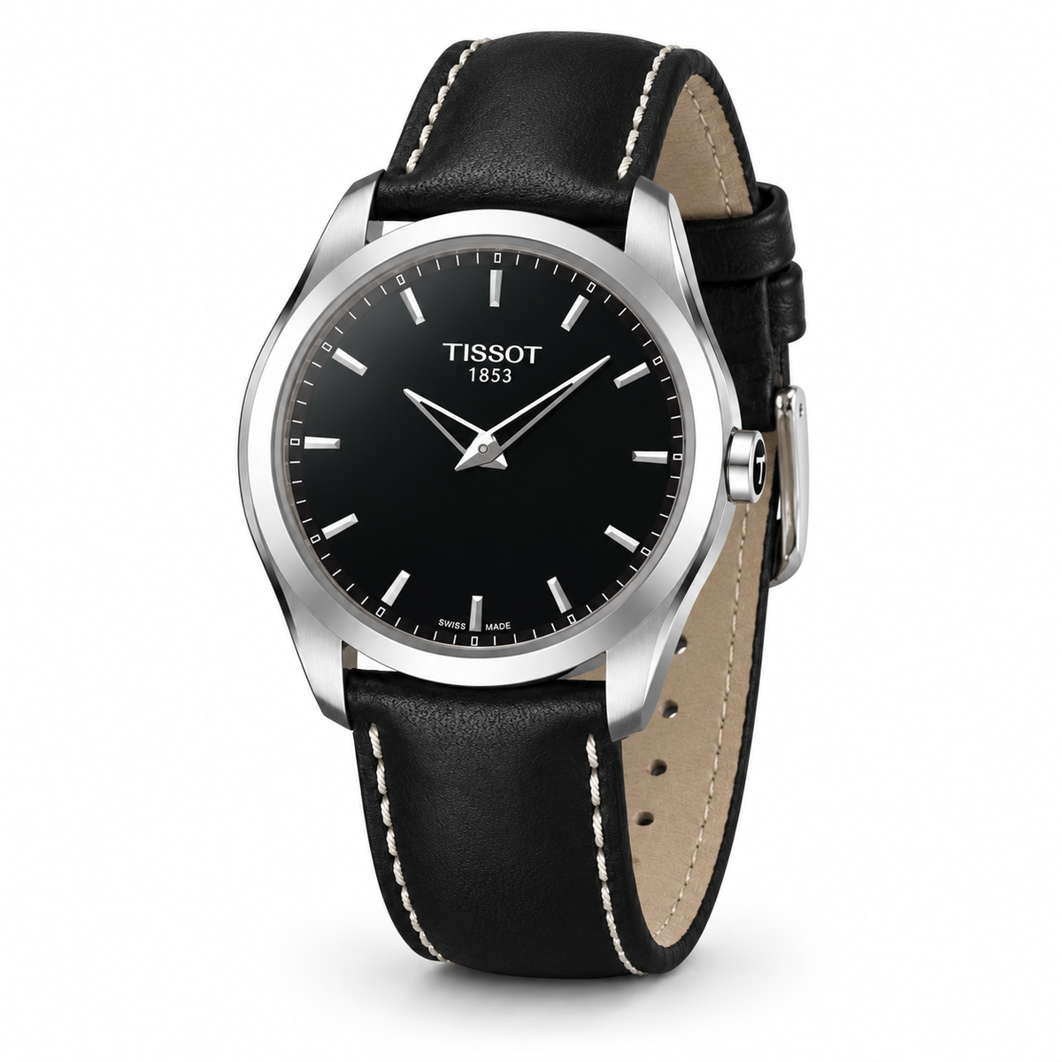 Tissot Couturier Quartz Secret Date T035.446.16.051.02 — vue trois quarts