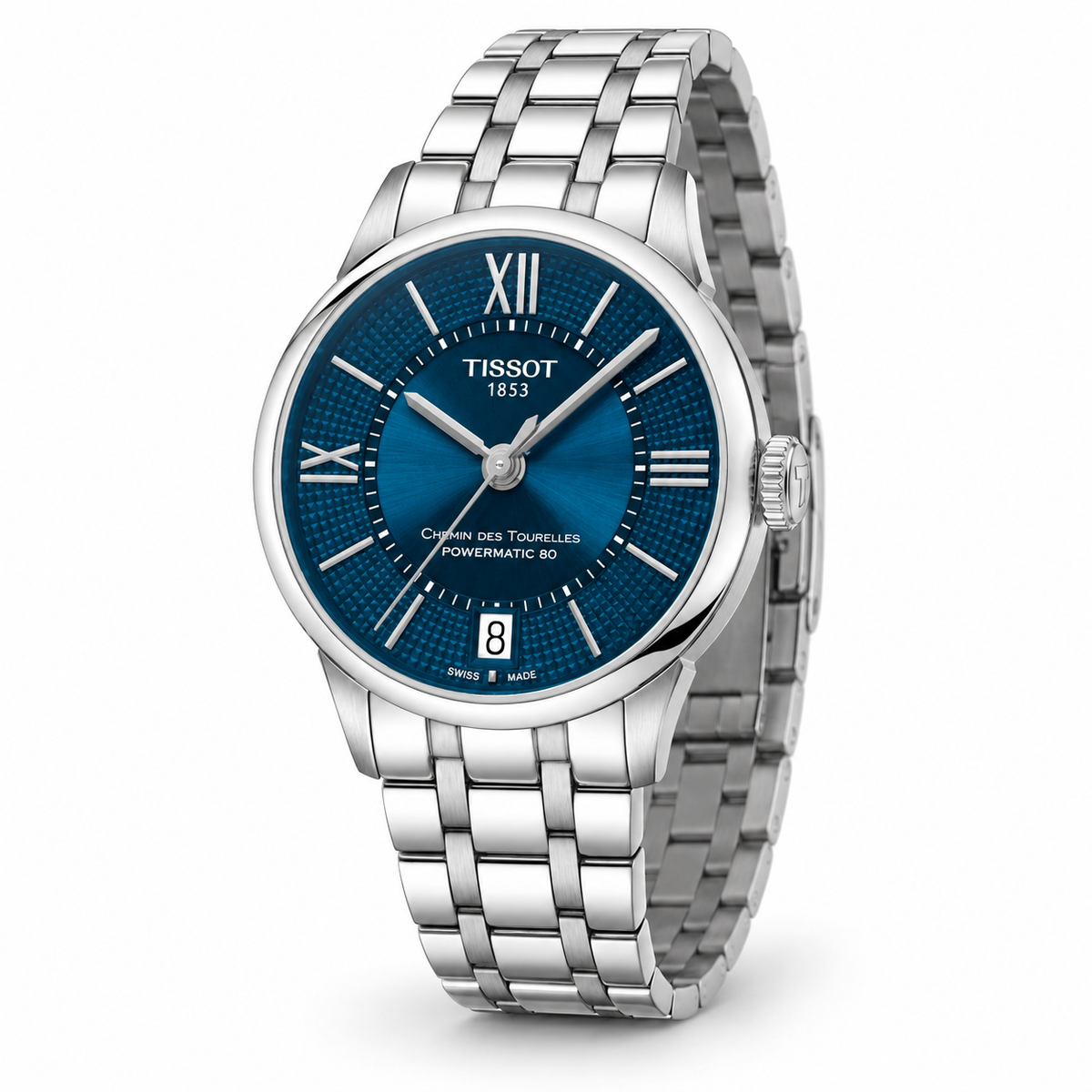Tissot Chemin des Tourelles Powermatic 80 Lady T099.207.11.048.00 — vue trois quarts