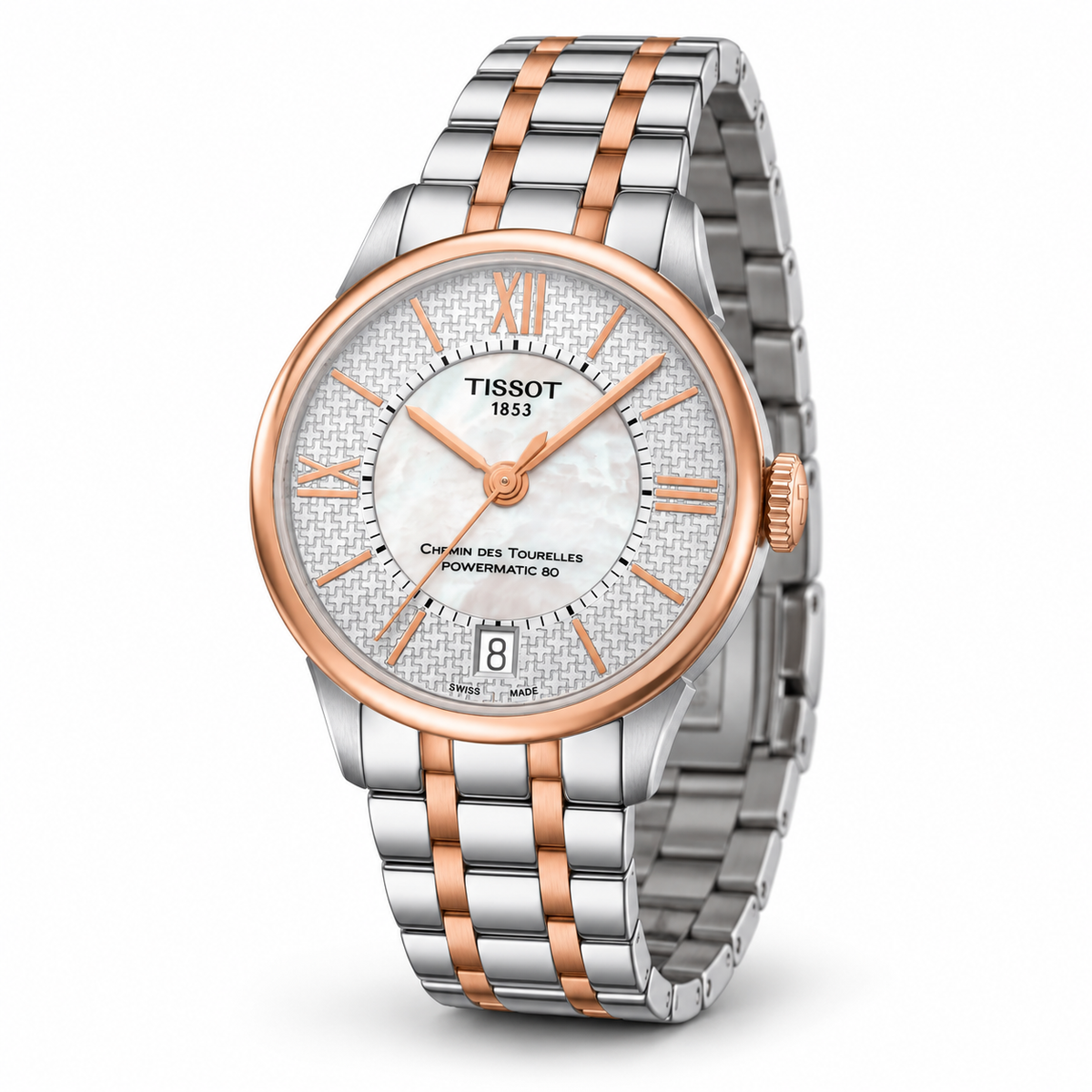 Tissot Chemin des Tourelles Powermatic 80 Helvetic Pride Lady T099.207.22.118.01 — vue trois quarts