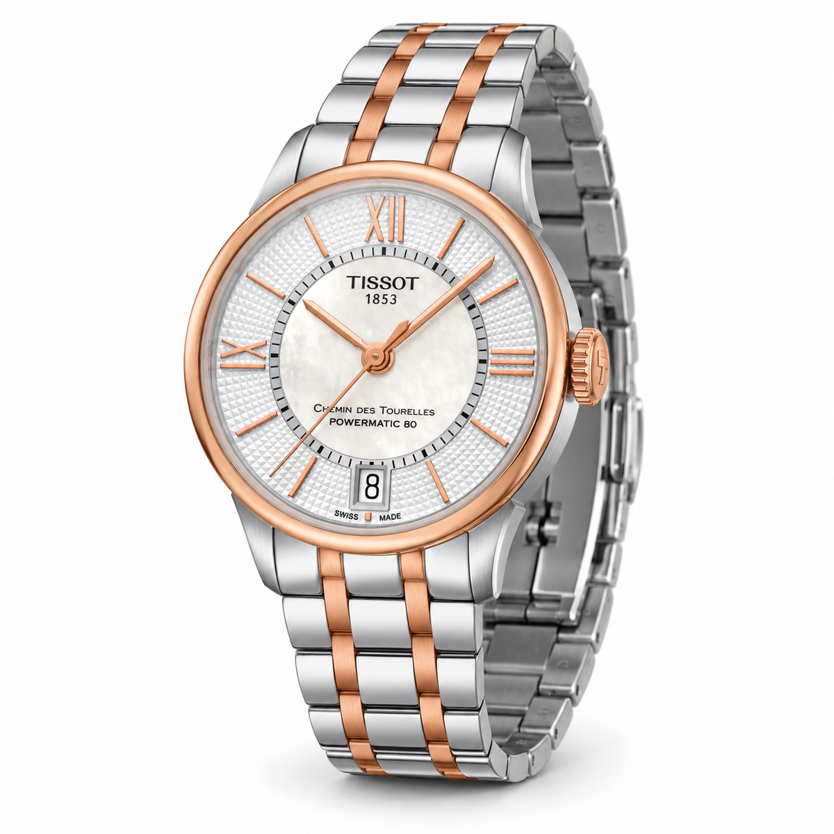 Tissot Chemin des Tourelles Powermatic 80 Lady T099.207.22.118.02 — vue trois quarts