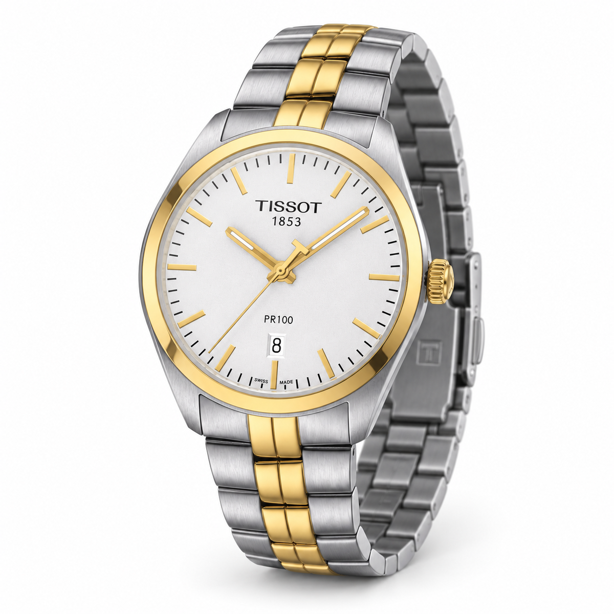 Tissot PR 100 Date T101.410.22.031.00 — vue trois quarts