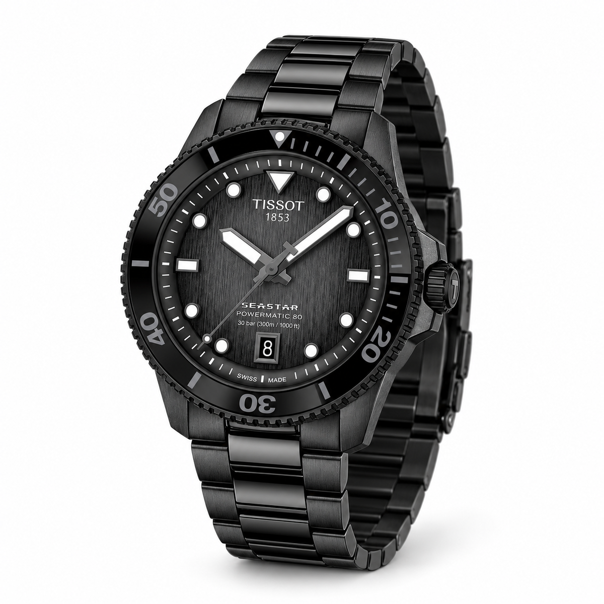 Tissot Seastar 1000 Powermatic 80 T120.807.33.051.00 — vue trois quarts