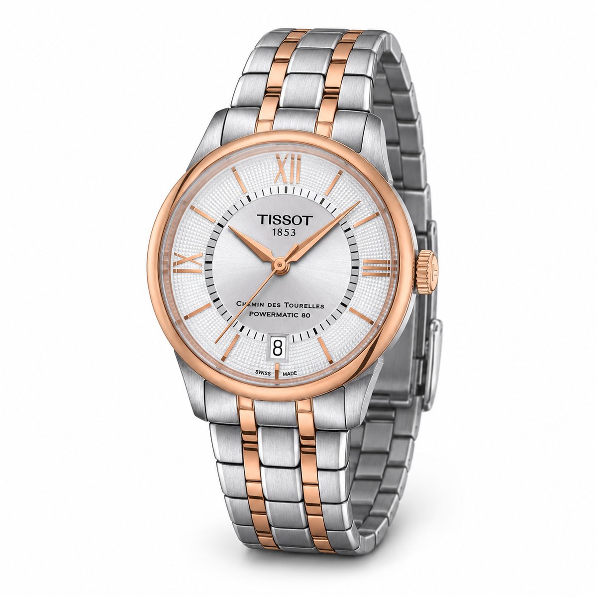 Tissot Chemin des Tourelles Powermatic 80 T139.207.22.038.00 — vue trois quarts