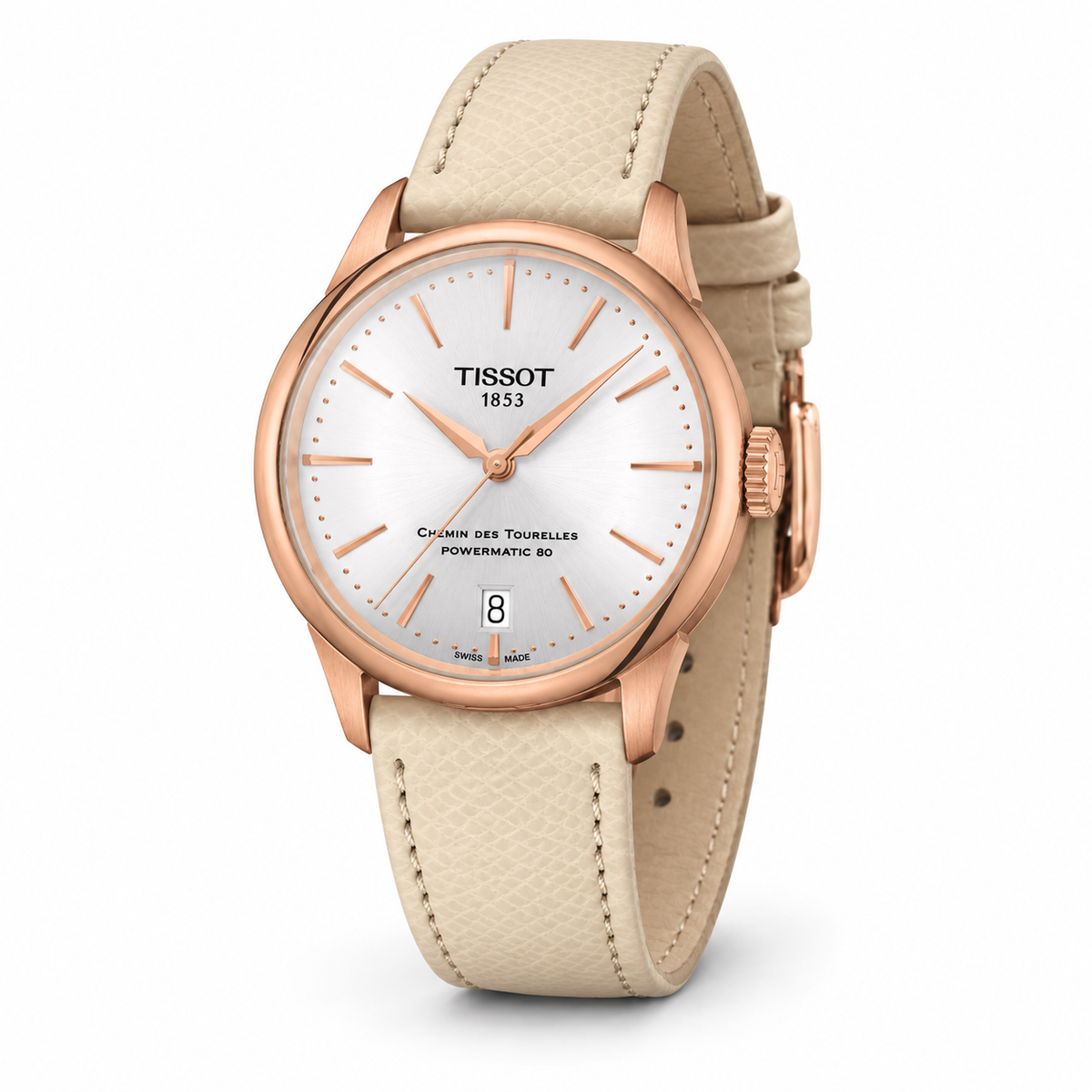Tissot Chemin des Tourelles Powermatic 80 T139.207.36.031.00 — vue trois quarts