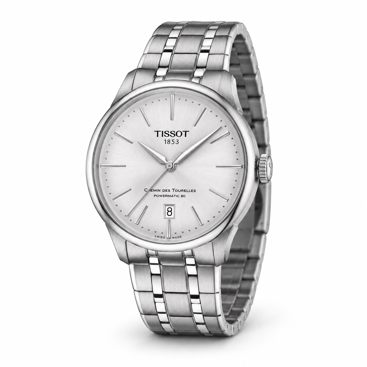 Tissot Chemin des Tourelles Powermatic 80 T139.807.11.031.00 — vue trois quarts